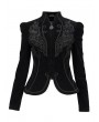 Devil Fashion Black Gothic Vintage Velvet Short Jacket for Women