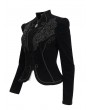 Devil Fashion Black Gothic Vintage Velvet Short Jacket for Women