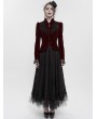 Devil Fashion Wine Red Gothic Vintage Velvet Short Jacket for Women