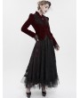 Devil Fashion Wine Red Gothic Vintage Velvet Short Jacket for Women