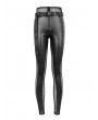 Devil Fashion Black Sexy Gothic Punk Long Slim Fishnet PU Leather Pants for Women