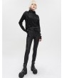 Devil Fashion Black Gothic Punk Street Skinny Long Chain Pants for Women