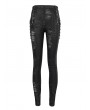 Devil Fashion Black Gothic Punk Street Skinny Long Chain Pants for Women