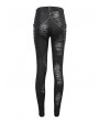 Devil Fashion Black Gothic Punk Street Skinny Long Chain Pants for Women