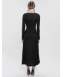 Devil Fashion Black Vintage Gothic Sexy Lace Appliqued Long Sleeve Dress