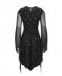 Devil Fashion Black Gothic Cross Pattern Off-the-Shoulder Short Irregular Dress