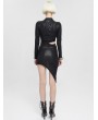 Devil Fashion Black Sexy Gothic Punk Cutout Long Sleeve Irregular Short Slim Dress