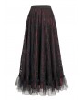 Devil Fashion Wine Red Vintage Gothic Elegant Lace Long Skirt