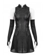 Devil Fashion Black Sexy Gothic Chinese Cheongsam Style Short Dress with Detachable Long Gloves