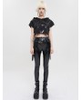 Devil Fashion Black Gothic Punk Pentagram Hooded Short Top for Women