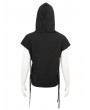 Devil Fashion Black Gothic Punk Pentagram Hooded Short Top for Women