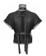 Devil Fashion Black Gothic Grunge Punk Strap Batwing Sleeve Loose T-Shirt for Women