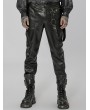 Punk Rave Black Gothic Punk Daily PU Leather Fitted Long Pants for Men