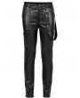 Punk Rave Black Gothic Punk Daily PU Leather Fitted Long Pants for Men