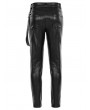 Punk Rave Black Gothic Punk Daily PU Leather Fitted Long Pants for Men