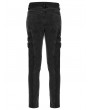 Punk Rave Black Gothic Punk Post Apocalyptic Corduroy Long Pants for Men