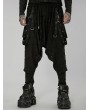 Punk Rave Black Dark Gothic Punk Knitted Holes Loose Crotch Pants for Men