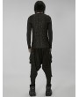 Punk Rave Black Dark Gothic Punk Knitted Holes Loose Crotch Pants for Men