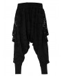 Punk Rave Black Dark Gothic Punk Knitted Holes Loose Crotch Pants for Men