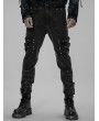 Punk Rave Black Gothic Punk Post Apocalyptic Slim Fit Denim Pants for Men