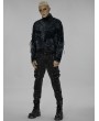 Punk Rave Black Gothic Punk Post Apocalyptic Slim Fit Denim Pants for Men