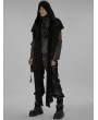 Punk Rave Black Gothic Post Doomsday Hooded Scarf for Men