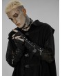 Punk Rave Black Gothic Punk Holes Denim Gloves for Men