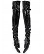 Punk Rave Men's Black Gothic Punk Patent Leather Gloves with Detachable Chain