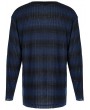 Punk Rave Black and Blue Gothic Punk Daily Wear Loose Stripe Sweater for Men