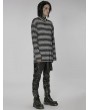 Punk Rave Black and Gray Gothic Punk Daily Wear Loose Stripe Sweater for Men