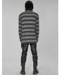 Punk Rave Black and Gray Gothic Punk Daily Wear Loose Stripe Sweater for Men