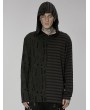 Punk Rave Black Gothic Daily Asymmetric Spliced Long Sleeve Hooded T-Shirt for Men