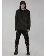 Punk Rave Black Gothic Daily Asymmetric Spliced Long Sleeve Hooded T-Shirt for Men