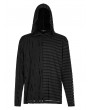 Punk Rave Black Gothic Daily Asymmetric Spliced Long Sleeve Hooded T-Shirt for Men