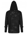Punk Rave Black Gothic Daily Punk Long Sleeve Hooded T-Shirt for Men