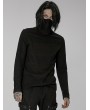Punk Rave Black Gothic One-Piece Masked Long Sleeve T-Shirt for Men
