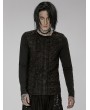 Punk Rave Black Gothic Knitted Printed Slim Fit Long Sleeve T-Shirt for Men