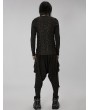 Punk Rave Black Gothic Knitted Printed Slim Fit Long Sleeve T-Shirt for Men
