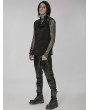 Punk Rave Black Gothic Punk Asymmetric Zipper Handsome Vest for Men