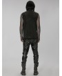 Punk Rave Black Gothic Punk Asymmetric Zipper Handsome Vest for Men