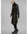 Punk Rave Men's Black Gothic Punk Long Coat with Detachable Hollow Out Sleeves