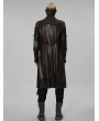 Punk Rave Men's Black Gothic Punk Long Coat with Detachable Hollow Out Sleeves