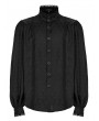 Punk Rave Black Vintage Gothic Dragon Scale Jacquard Long Sleeve Shirt for Men