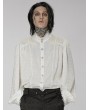 Punk Rave White Vintage Gothic Dragon Scale Jacquard Long Sleeve Shirt for Men