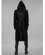 Punk Rave Black Gothic Punk Printing Stand Collar Long Hooded Coat for Men