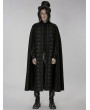 Punk Rave Black Vintage Gothic Gorgeous Faux Wool Lapel Long Slit Cloak for Men