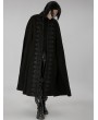 Punk Rave Black Vintage Gothic Gorgeous Faux Wool Lapel Long Slit Cloak for Men