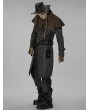 Punk Rave Gray and Coffee Gothic Punk Post Apocalyptic Fake Two-Piece Long Jacket for Men