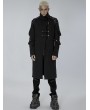 Punk Rave Black Gothic Punk High Collar Rivet Long Coat for Men