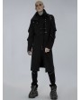 Punk Rave Black Gothic Punk High Collar Rivet Long Coat for Men